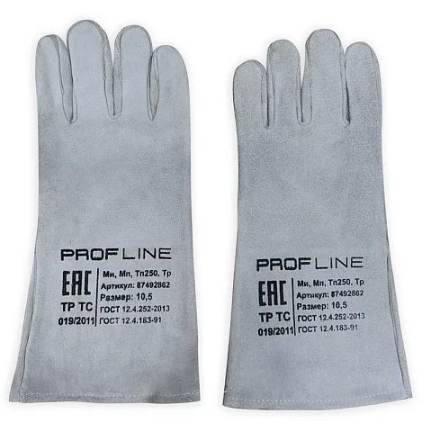Перчатки (краги) спилковые термозащитные ProfLineSpecialist, серый