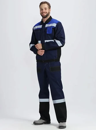 Костюм Вивантек-2 СОП У. (тк.Смесовая,240) п/к, т.синий/черный/васильковый