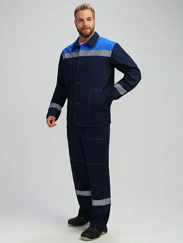 Костюм Лигор-2 СОП (тк.Саржа,250) п/к, т.синий/васильковый