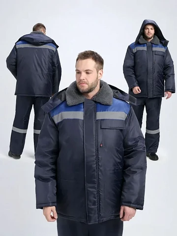 Куртка зимняя для бригадира (тк.Оксфорд), т.синий/васильковый