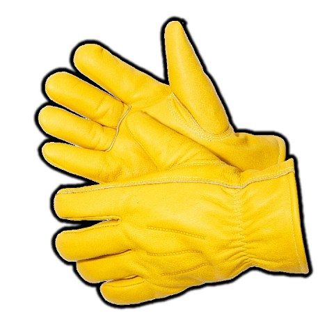 Желтые цельнокожаные анатомические перчатки