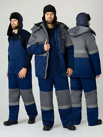 Костюм зимний Нордхард-2 СОП (тк.Смесовая,250) п/к, т.синий/серый
