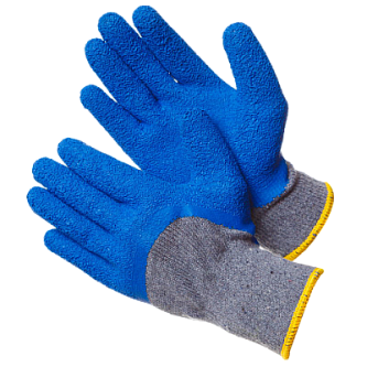 Перчатки хб глубоко залитые текстурированным латексом