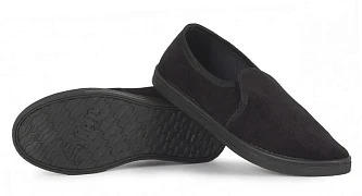 Тапочки вельветовые ПВХ (арт.1-21-1), черные