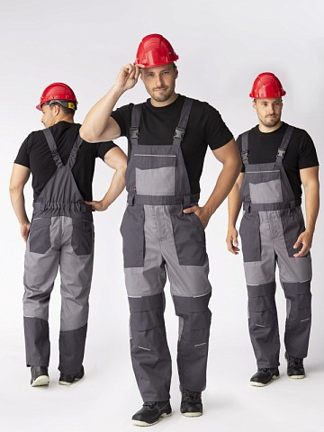 Полукомбинезон Лидер IMP (тк.Смесовая,240), т.серый/св.серый