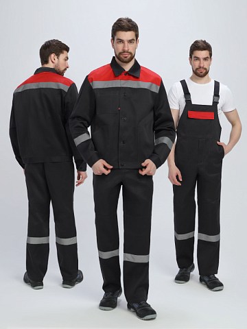 Костюм Лигор-2 СОП (тк.Смесовая,210) п/к, черный/красный