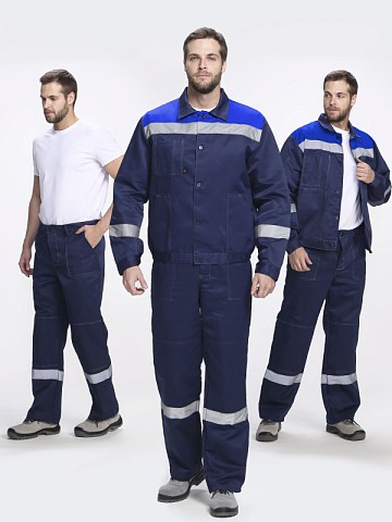 Костюм Лигор-1 СОП (тк.Смесовая,210) брюки, т.синий/васильковый