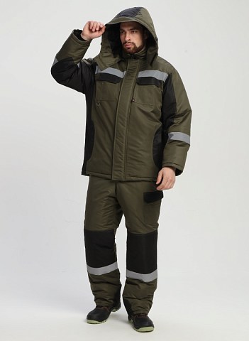 Костюм зимний Вектрон-2 СОП (тк.Таслан,135) п/к, хаки/черный