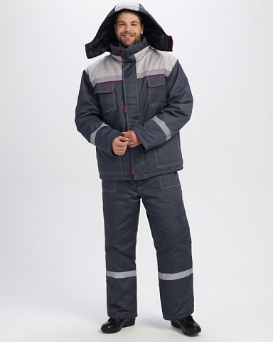 Костюм зимний Флофт-1 IMP (тк.Смесовая,240) брюки, т.серый/св.серый