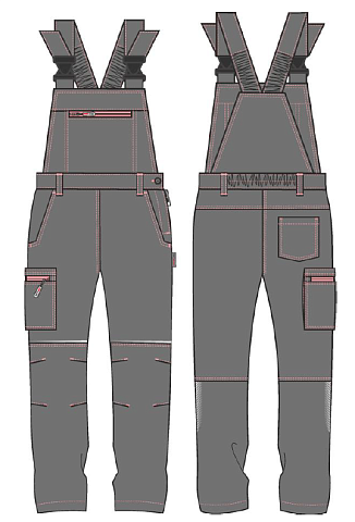 Полукомбинезон женский ProfLineSpecialist (тк.Смесовая,240), серый/розовый