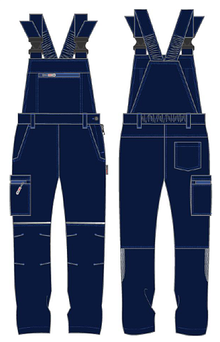 Полукомбинезон женский ProfLineSpecialist (тк.Смесовая,240), т.синий/васильковый