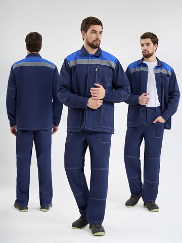 Костюм Техник СОП (тк.Саржа,250) брюки, т.синий/васильковый