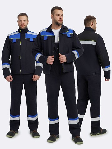 Костюм Бостон IMP (тк.Саржа,320) п/к, т.синий/васильковый