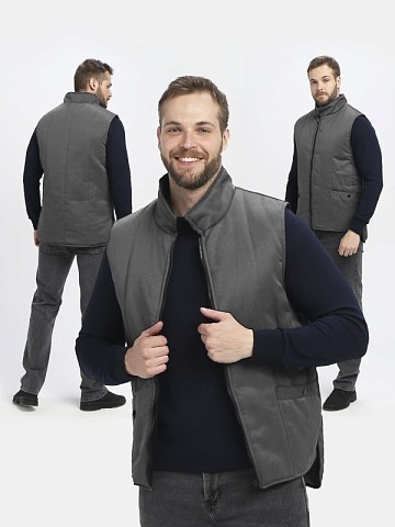 Жилет утепленный Универсальный (тк.Смесовая,210), т.серый