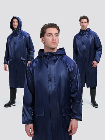 Плащ влагозащитный ProfLineLeader (ПВХ,240), т.синий