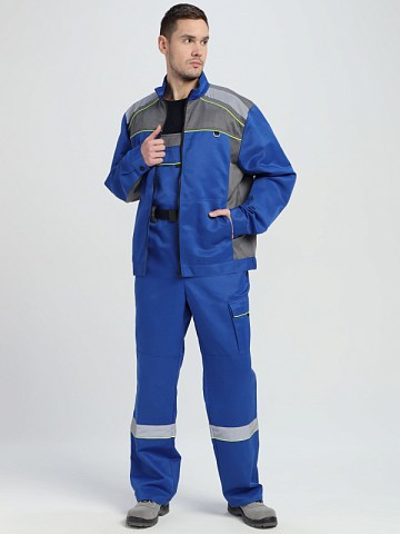 Костюм Практичный-2 СОП CH (тк.Смесовая,210) п/к, васильковый/серый