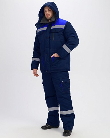 Костюм зимний Нейч-2 Премиум СОП (тк.Смесовая,240) п/к, т.синий/васильковый