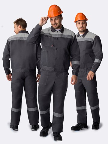 Костюм Лигор-2 СОП У. (тк.Смесовая,210) п/к, т.серый/св.серый