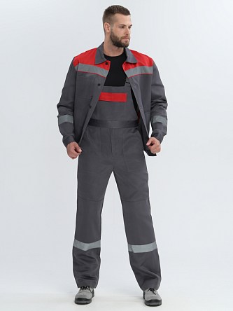 Костюм Лигор®-2 СОП (тк.Смесовая,210) п/к, т.серый/красный