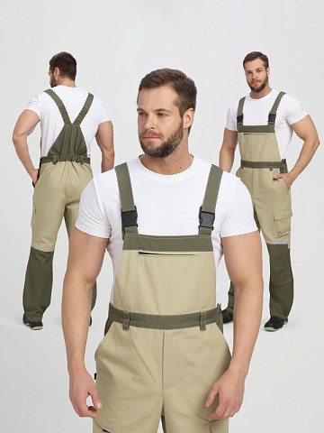 Полукомбинезон Челси CH (тк.Канвас,270), хаки/бежевый