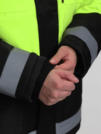 Костюм зимний для дорожника Ультра (тк.Смесовая,210) п/к, лимонный/черный