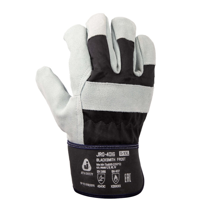 Утепленные перчатки из кожи и хлопка