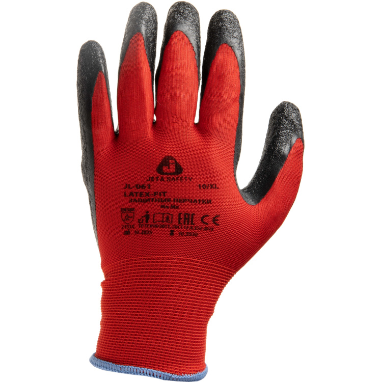 Трикотажные перчатки с латексным покрытием