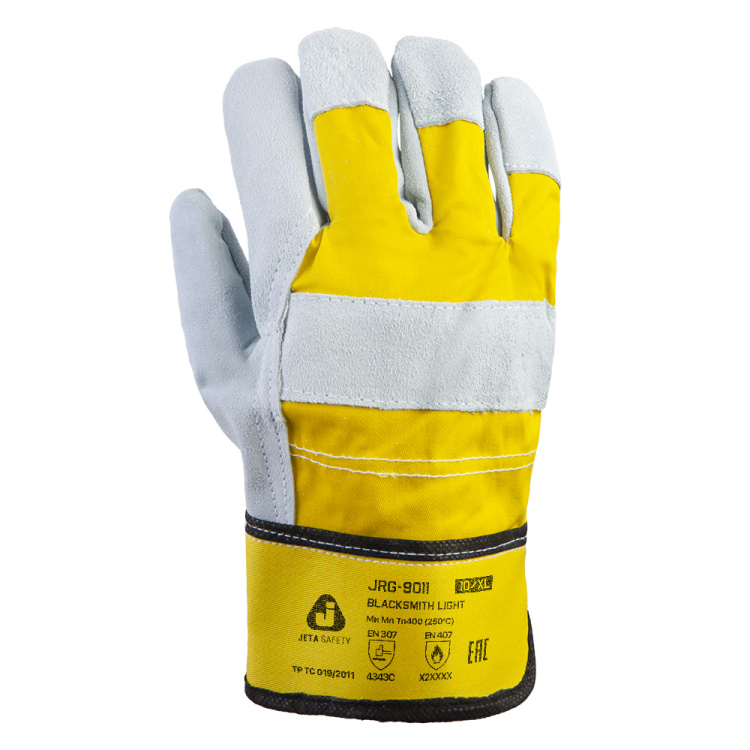 Комбинированные перчатки из кожи и хлопка